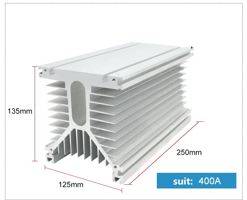 Y250 white 125*135*250 mm 400A three phase solid state relay Industrial SSR heat sink radiator Y shape