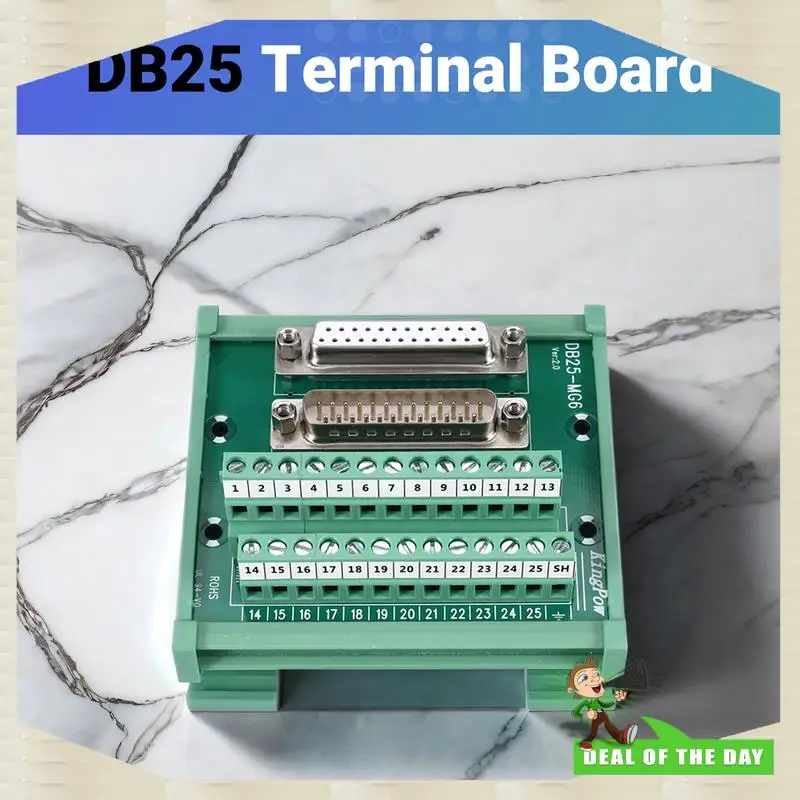 24-Hour Delivery DB25 DIN Rail Mount Interface Module Male/Female Connector Breakout Board