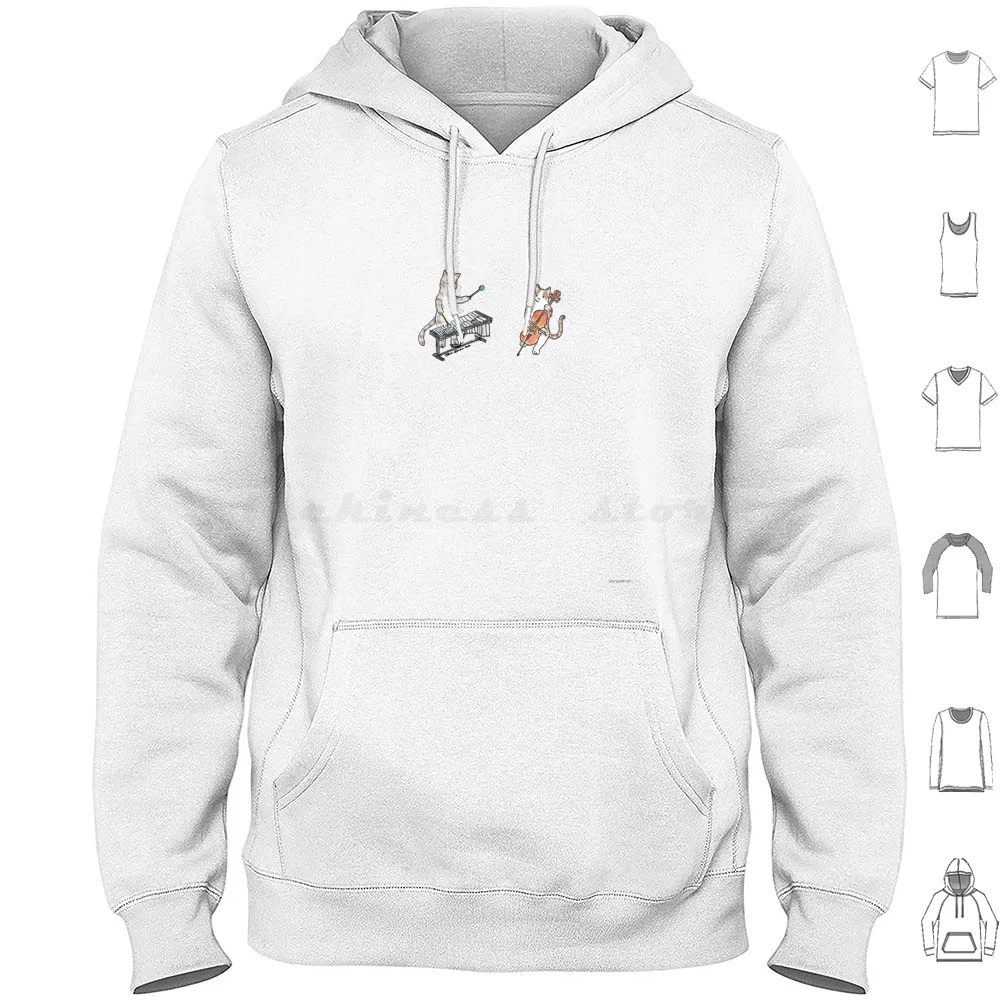 

Meowtet : Vibraphone & Cello Duet Hoodies Long Sleeve Meowtet Cat Cat Art Cat Music Music Musician Vibraphone Mallet