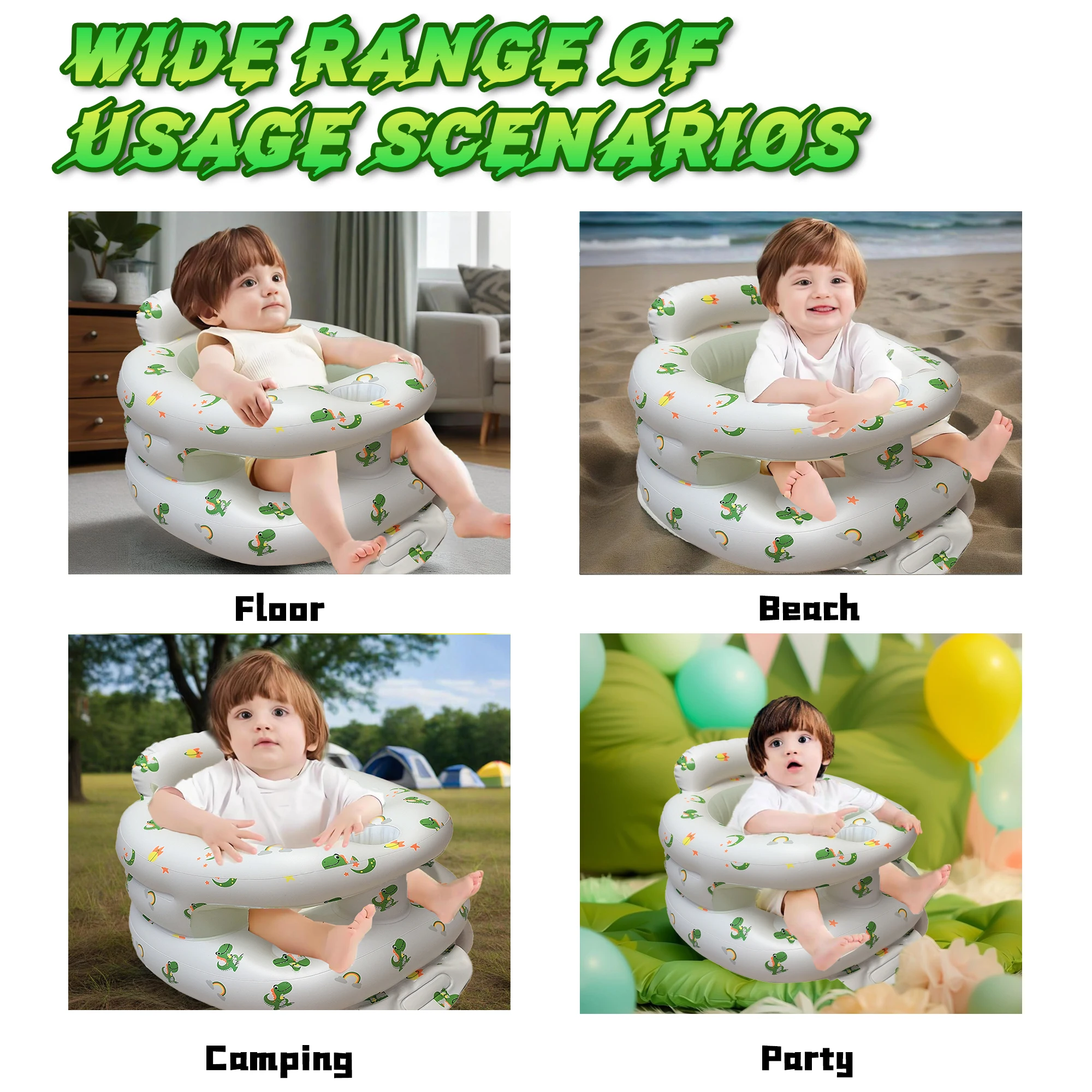 مقعد أطفال جديد قابل للنفخ لعام 2025 مع حاوية كاملة، كرسي أطفال مريح من مادة PVC للجلوس، أريكة جلوس مدمجة بمضخة هواء #3