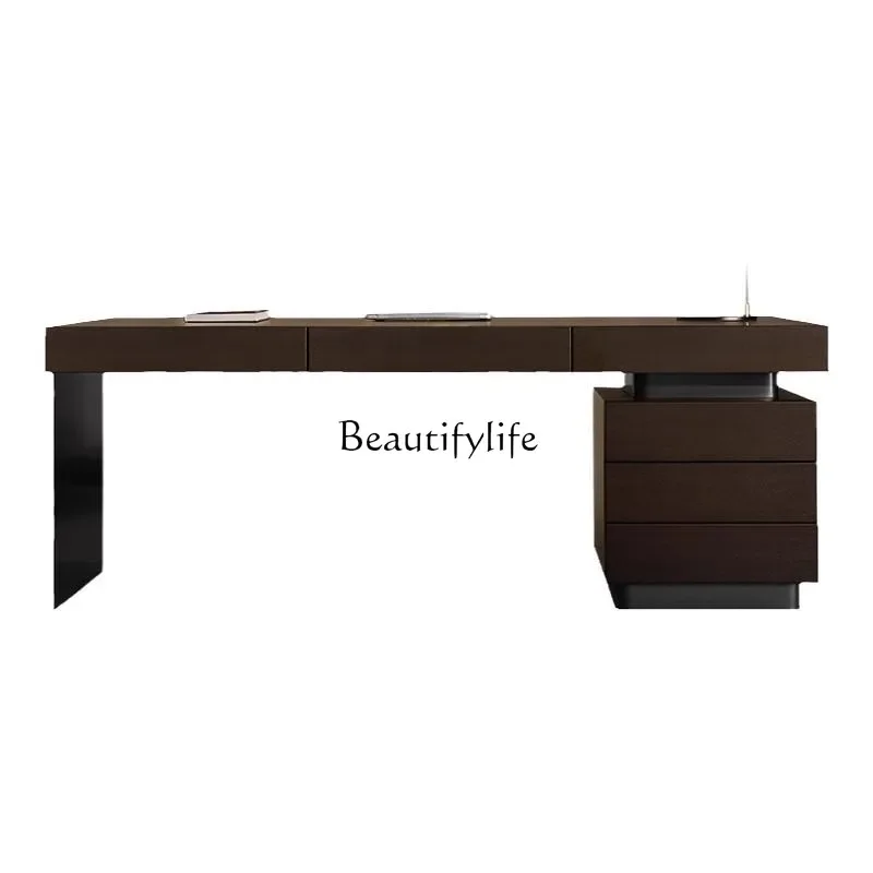 

LJYItalian minimalist desk modern light luxury simple solid wood desk high-end writing desk
