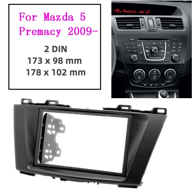 2din Car Radio Fascia For For MAZDA 5 Premacy 2011-2014 Auto Stereo Multimedia Player Dashboard Panel Frame Kit Fitting Adapter