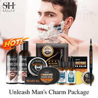 Sevich Men's Beard Growth Oil Care Products Beard Dyeing Cream  Salon Beard Shampoo Beard Styling Tool Grooming Treatment Kit