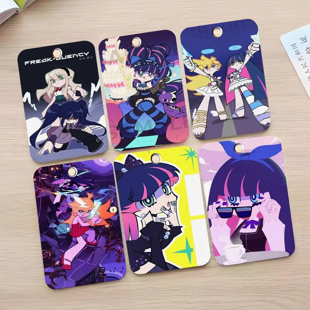 

1 шт. Кожаный брелок-картхолдер в стиле аниме Panty & Stocking, чехол для карт, брелок для ключей, держатель для карт, кольцо для ключей