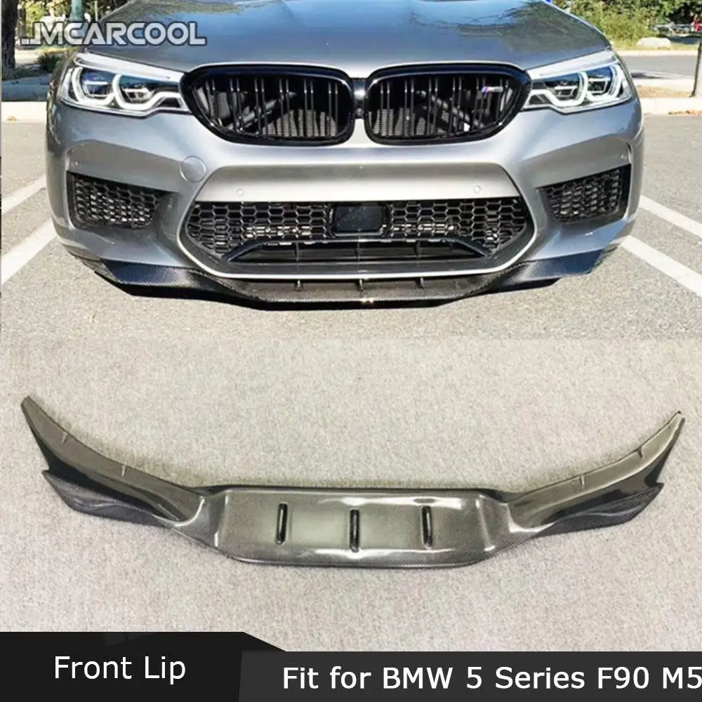 JMCARCOOL ألياف الكربون الجبهة حافة مصد السيارة سبويلر ملحقات لسيارات BMW 5 Series F90 M5 سيدان 2018 2019 2020
