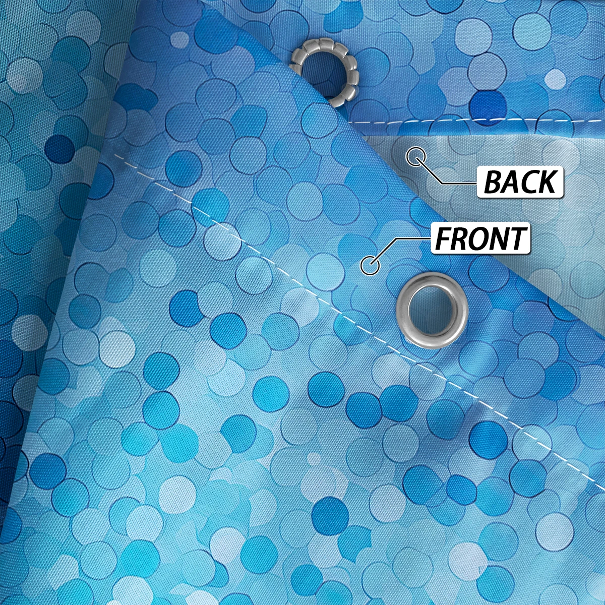 1pc, 180x180cm polyester shower curtain, mildew-proof, waterproof, perforated with hooks, anti-pilling, gradient blue dots