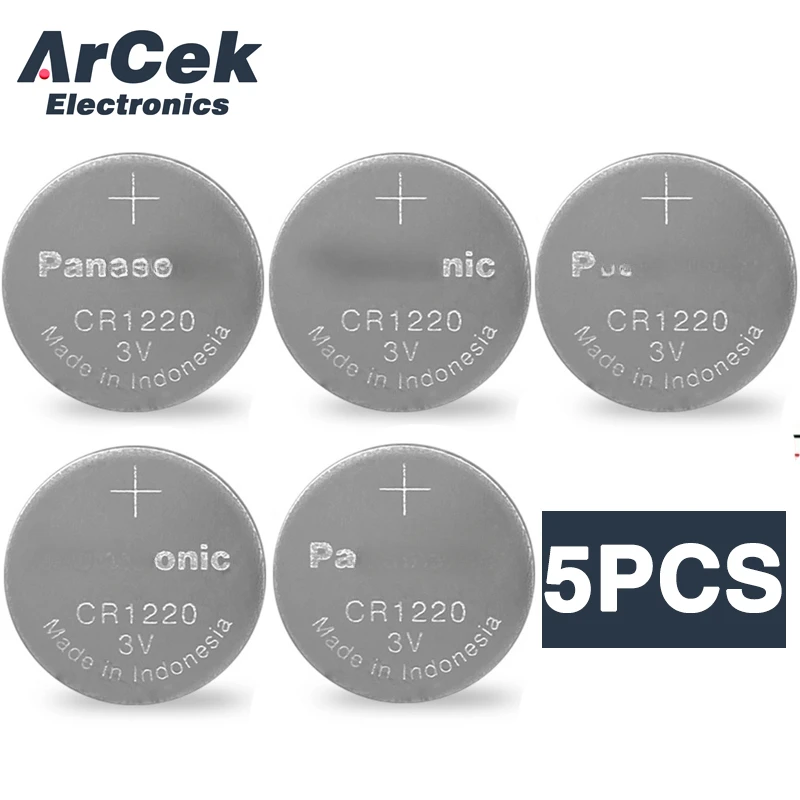 5PCS Original for Panasonic CR1220 Button Batteries 3V 45mAh CR 1220 Lithium Coin Battery Replaces BR1220 DL1220 ECR1220 LM1220