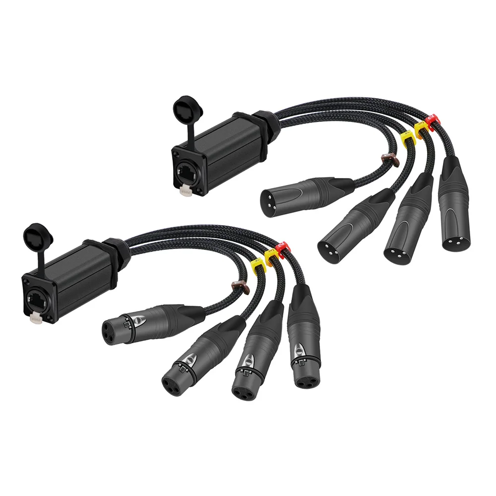 1 paar STP RJ45 Cat5/6 tot 4 Kanaals XLR 3Pin Multi Netwerk Extender voor ​ Live podiumaudio, geluid, verlichting, audio-opnamestudio