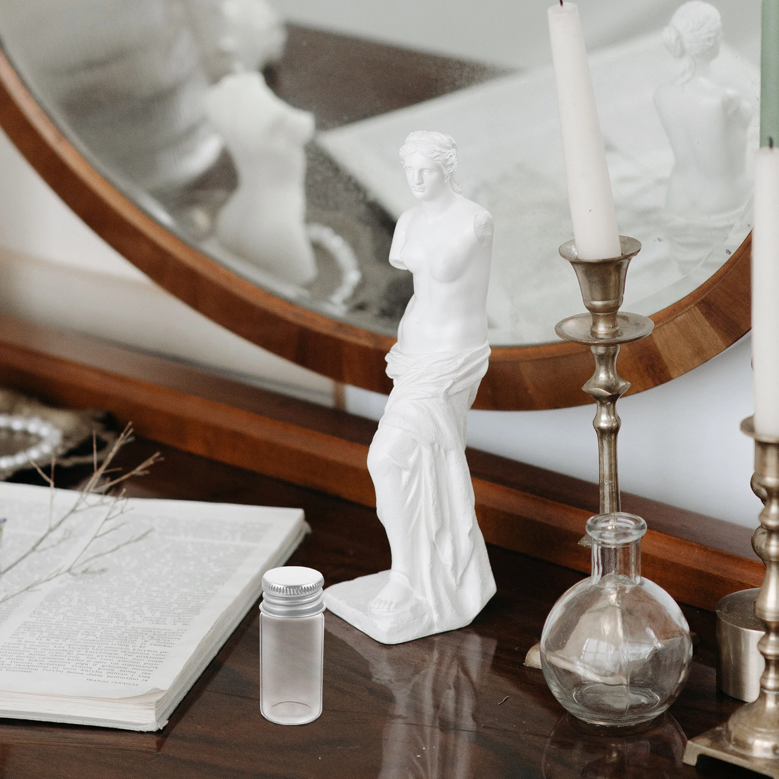 

20 Pcs Storage Jars with Lid Bottles Lids Glass Mini Clear Container Containers