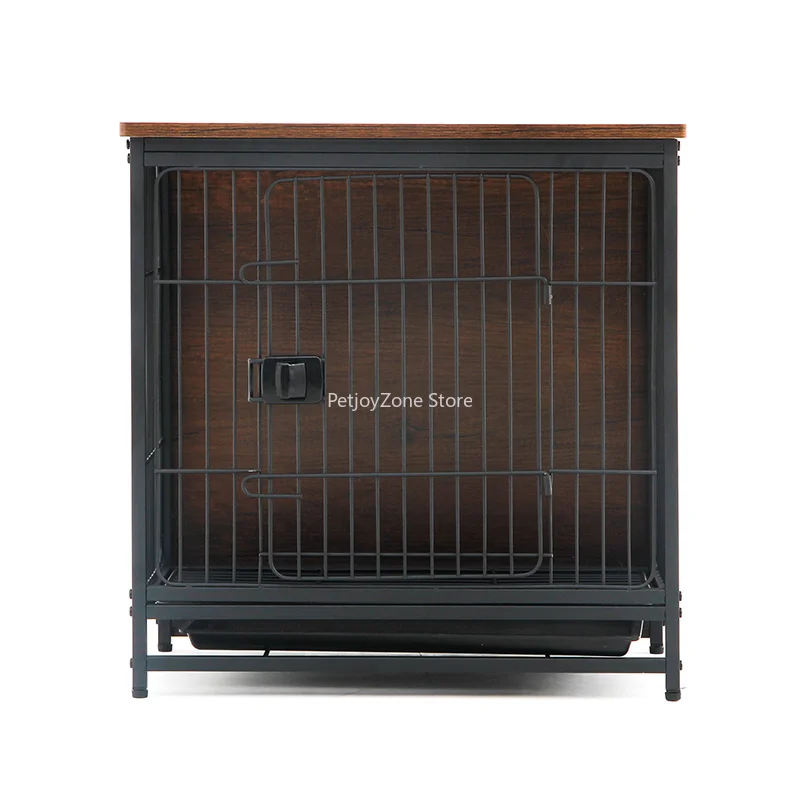 

Luxury Medium-Size Removable Wood Dog Kennel Solid Pattern Indoor Dog House For Puppy And Cat With Plastic Tray Pallet