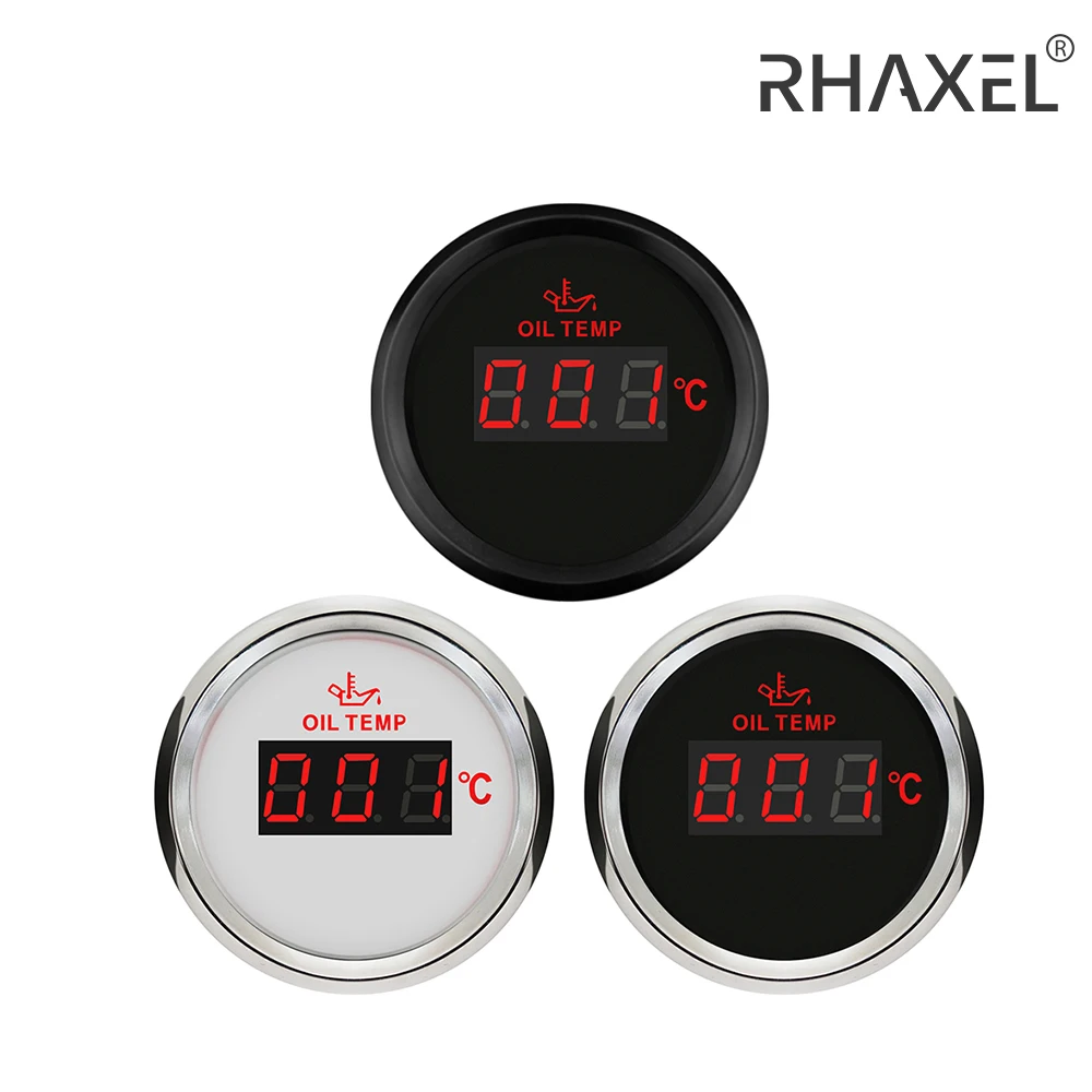 RHAIX-النفط مقياس درجة الحرارة متر ، الخلفية الحمراء ، سيارة ، دراجة نارية ، قارب ، يخت ، 52 مللي متر ، 9-32 فولت ، 50-150 ℃ #5