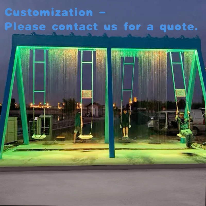 custom.Multi Color Graphical Swing Curtain Stainless Steel Waterfall Digital Curtain