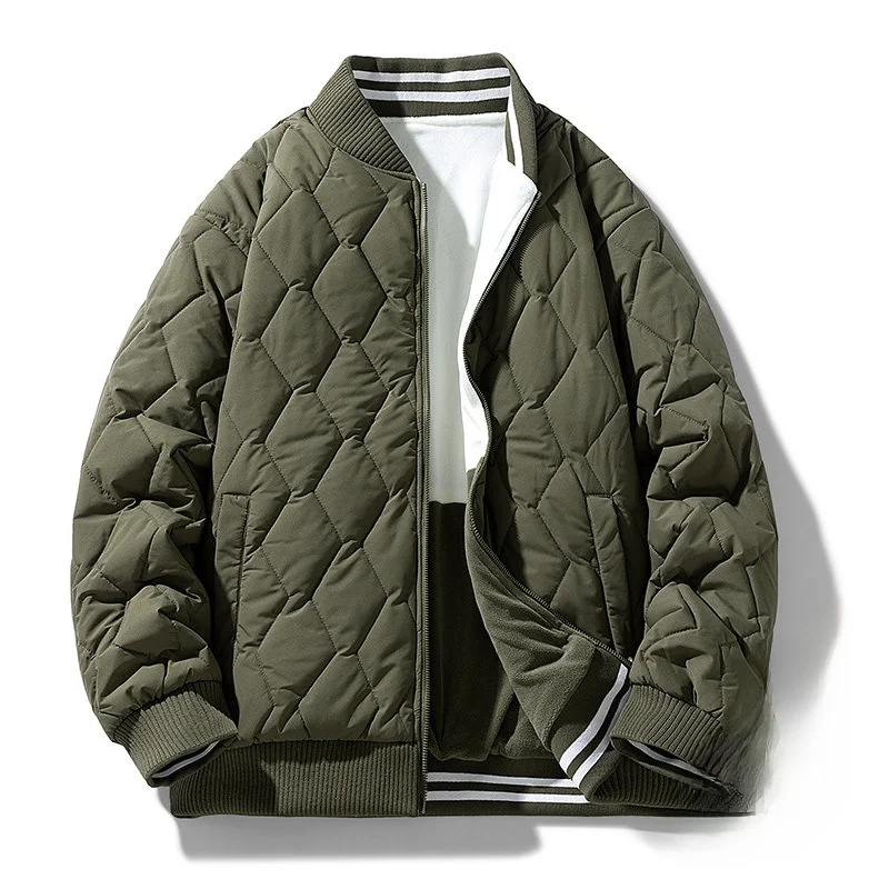 

Men's Double-Sided Wear Cotton Jacket Baseball Collar Warmth Cold Resistant Trendy Oversize Cotton Coat Standard Fit Polyeste...
