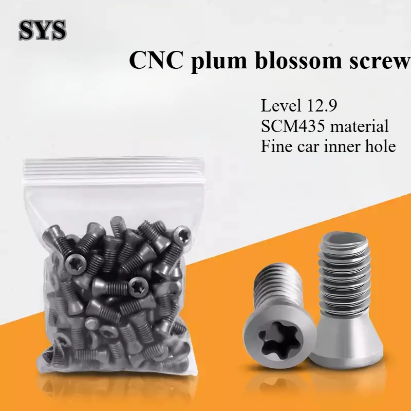50PCS Knife Handle Screw 12.9 Grade Quenched CNC Lathe Tool Holder, Blade Disc Screw M1.8 M2.5 M3.5 M4.5 M5M6 Plum Blossom Screw