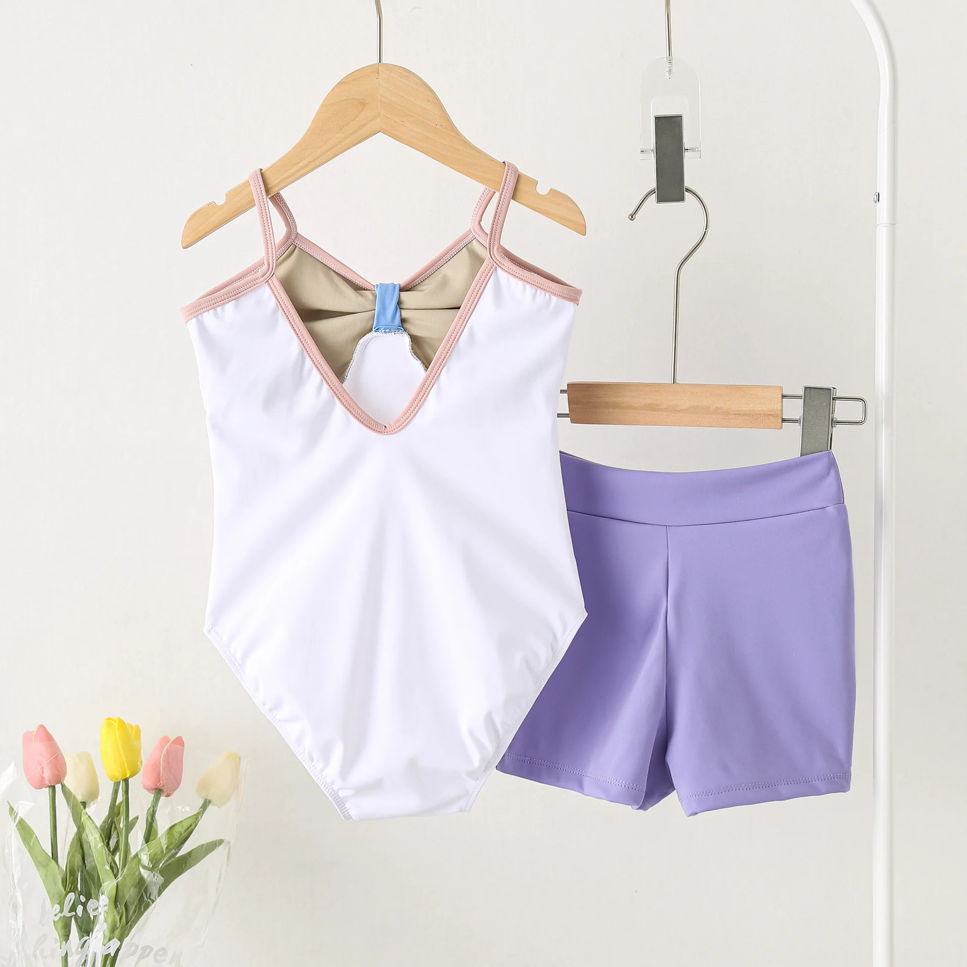 Nowe Dziecięce Rajstopy Baletowe Podwiązki do Tańca Kontrastowe Kolorowe Kamizelki Odzież Treningowa Dziewczęca Profesjonalna Odzież Gimnastyczna Baletowa