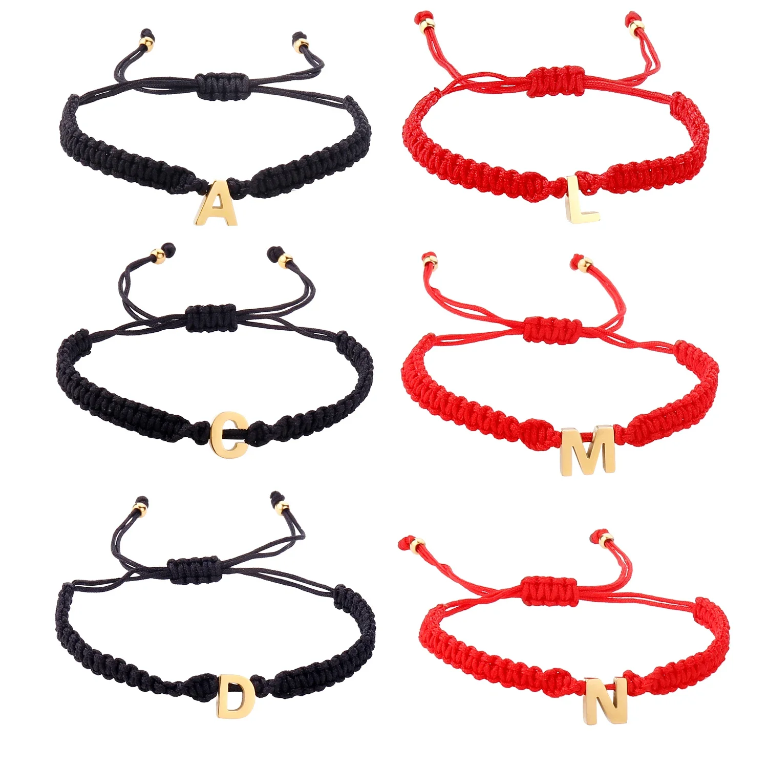 

Stainless Steel A-Z 26 Letters Charm Bracelet For Women Men Name Letter Initial Bracelets Lucky Handmade Rope Braid Bangle Gift
