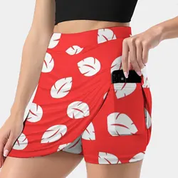 Lilo Dress Women's skirt With Pocket Vintage Skirt Printing A Line Skirts Summer Clothes Hawaii Lilo Red Leaf