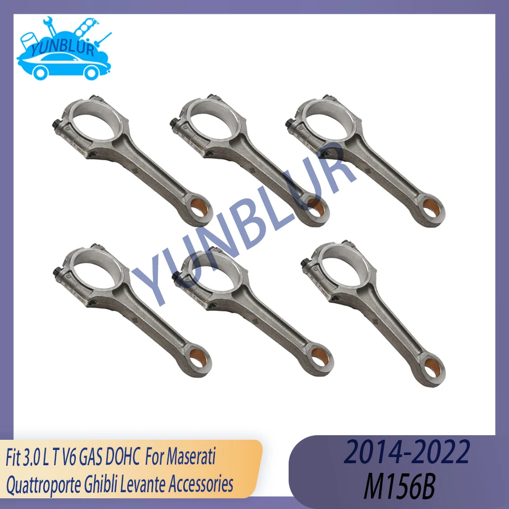 M156 6pcs Engine Part Connecting Rod Fit 3.0 L T V6 GAS DOHC M156B 14-22 For Maserati Quattroporte Ghibli Levante