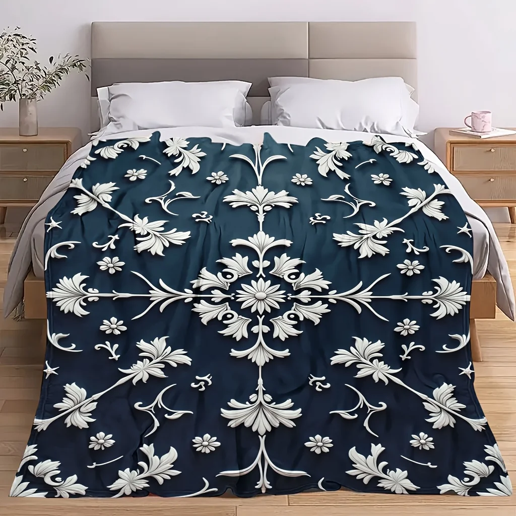 Modern Baroque Scroll 2d Printed Soft Couch Cover Throw Retro Style Home Accent For Office Boutique Supermarket