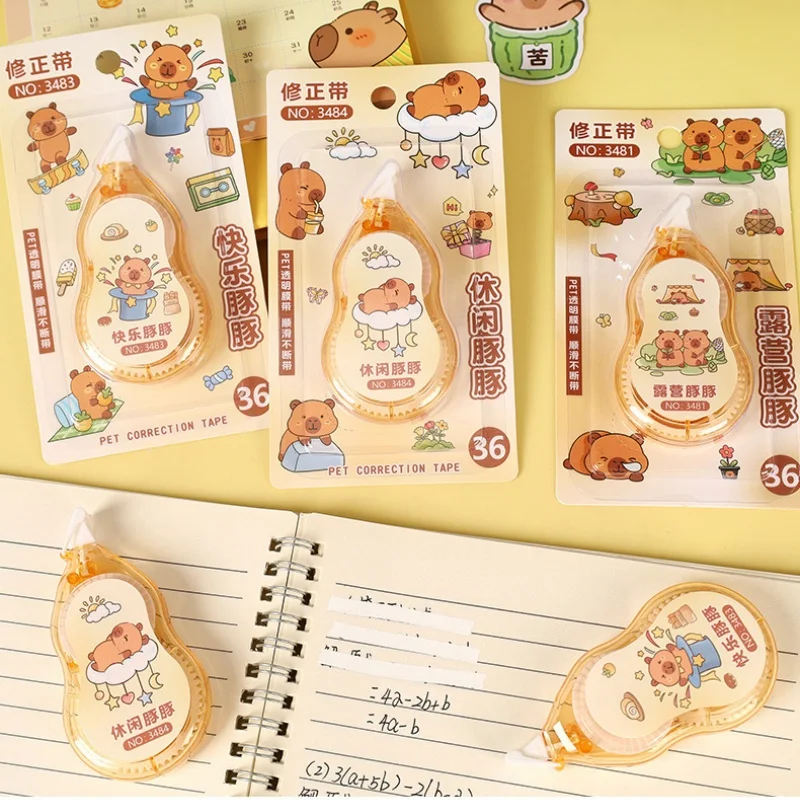 24pcs/lot Kawaii Capybara Correction Tape Cute Promotional Stationery Gift School Office Supplies