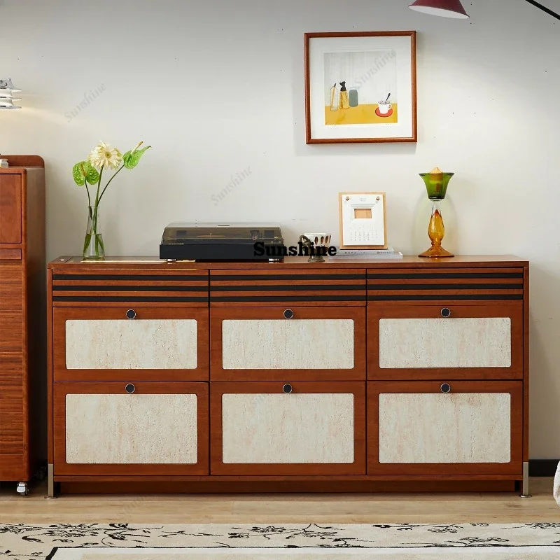 

Nordic chest of drawers against the wall, integrated bedroom chest of drawers, solid wood chest of drawers FT