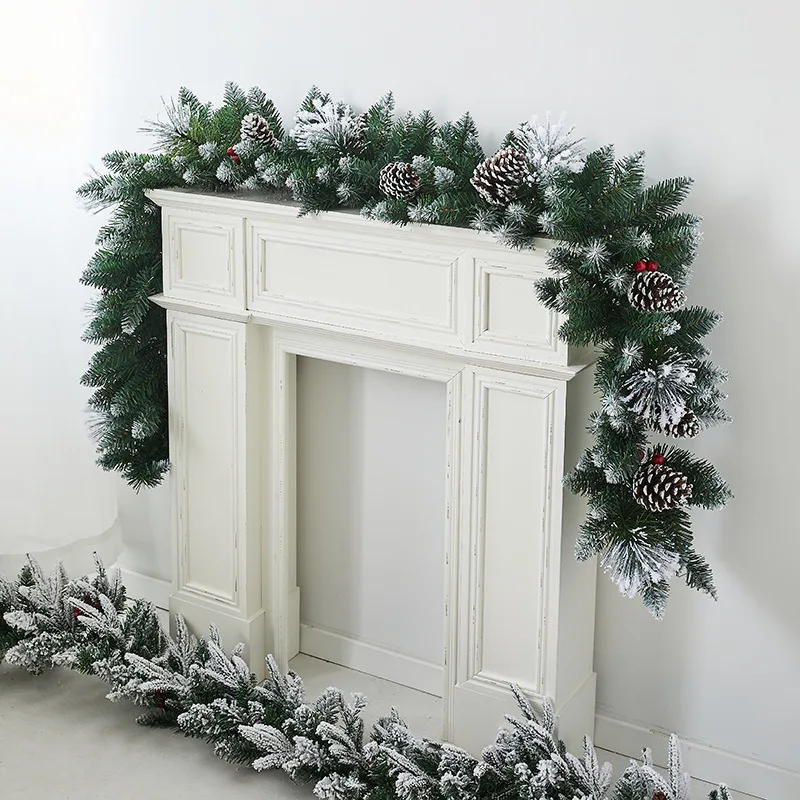 

Christmas Decorations Creative Dense Flocking Snowflake Rattan Hotel Shopping Mall Window Door Staircase Handrail Arrangement