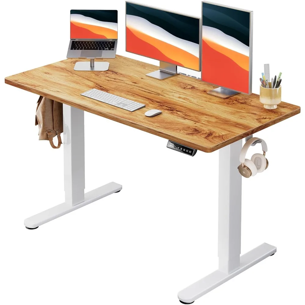 

Electric Standing Desk, 48" x 24" Whole Piece Desktop, Adjustable Height Computer Desk, 4 Height Memory Settings, Sit Stand Up