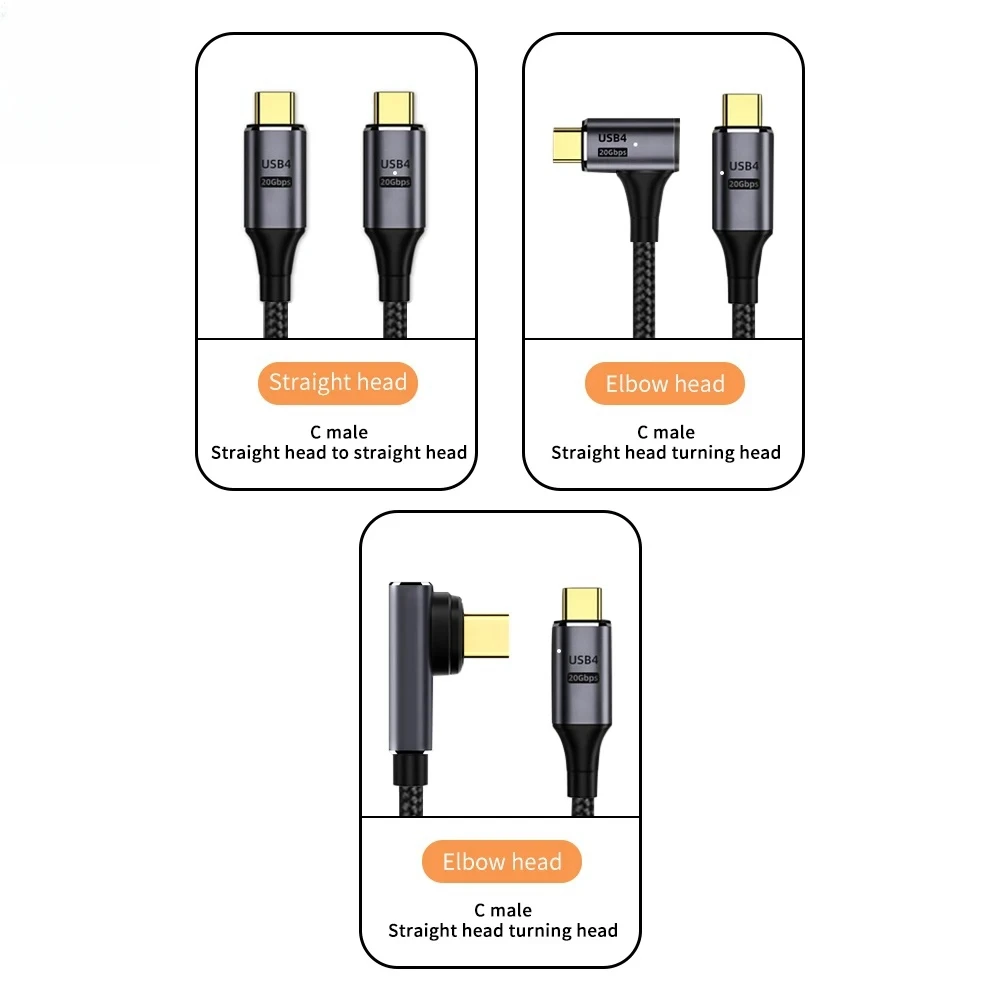 USB4.0 24-Pin Magnetic 20Gbps Cable PD 100W 5A Fast Charging USB C to USB C 8K@60Hz Thunderbolt 3 Data Cable For Macbook Pro