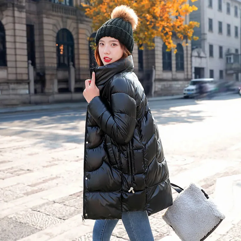 Wash-Free Cotton-Padded Jacket Female 2024 New Winter Down Coat Women Parkas Korean Loose Light Outerwear Long Fashion Overcoat