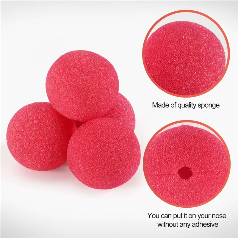 ABZW 10Pcs 사랑스러운 빨간 공 스폰지 광대 코 파티 웨딩 장식 크리스마스 할로윈 의상 매직 드레스 액세서리