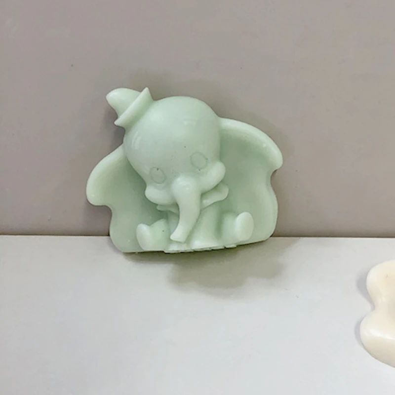 Baby Elephant Candle Silicone Mold 3D Big Ear Elephant Plaster Soap Resin Mould Chocolate Cake Home Decor Artefakt Rękodzieło Prezent