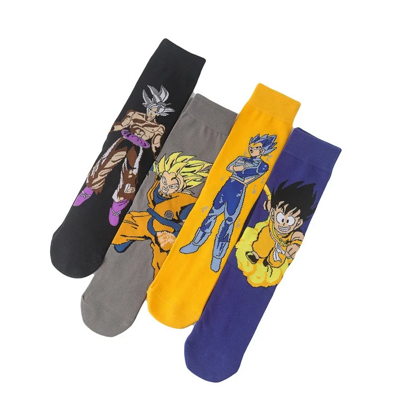 Anime Dragon Ball calzini a tubo medio Chichi Son Goku autunno inverno calzini caldi cotone Hip Hop calze da Skateboard regalo di natale