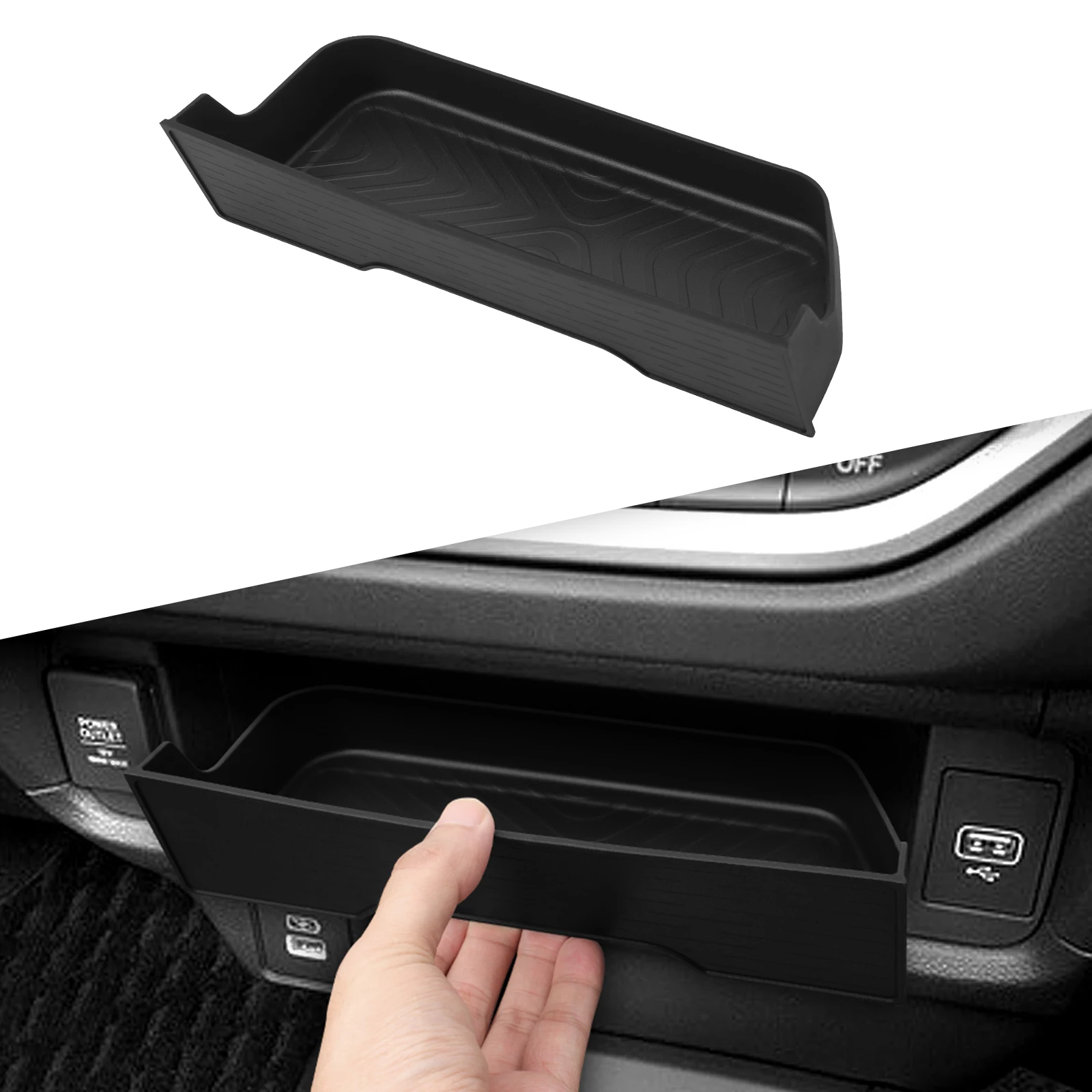 for Honda WR-V WRV 2023-2025 JP Version TPE Center Console Drawer Storage Box Tray Organizer Car Interior Accessories Black