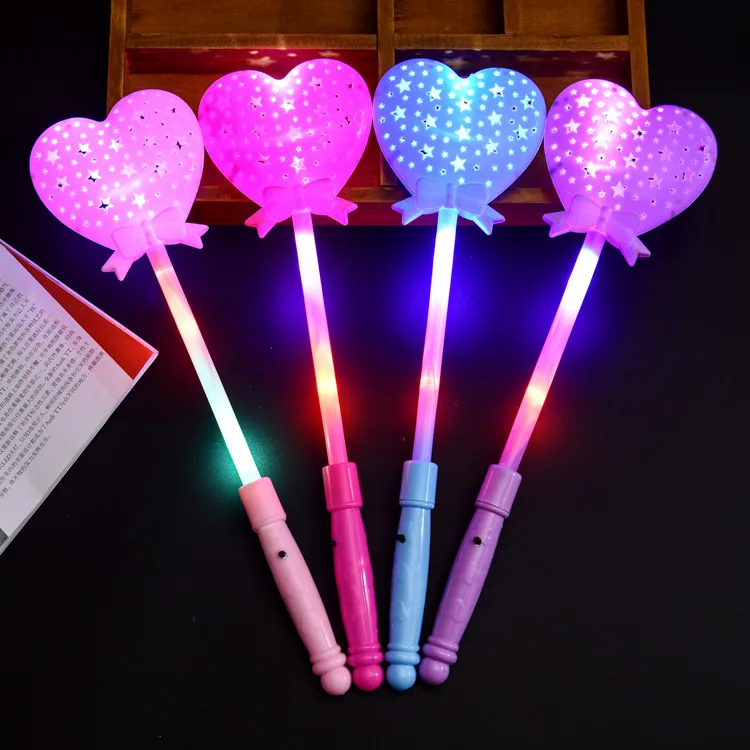 Children's Light-emitting Toy Creative Stars Magic Wand Love Heart Magic Wand Lollipop Stick Children's Birthday Party Props