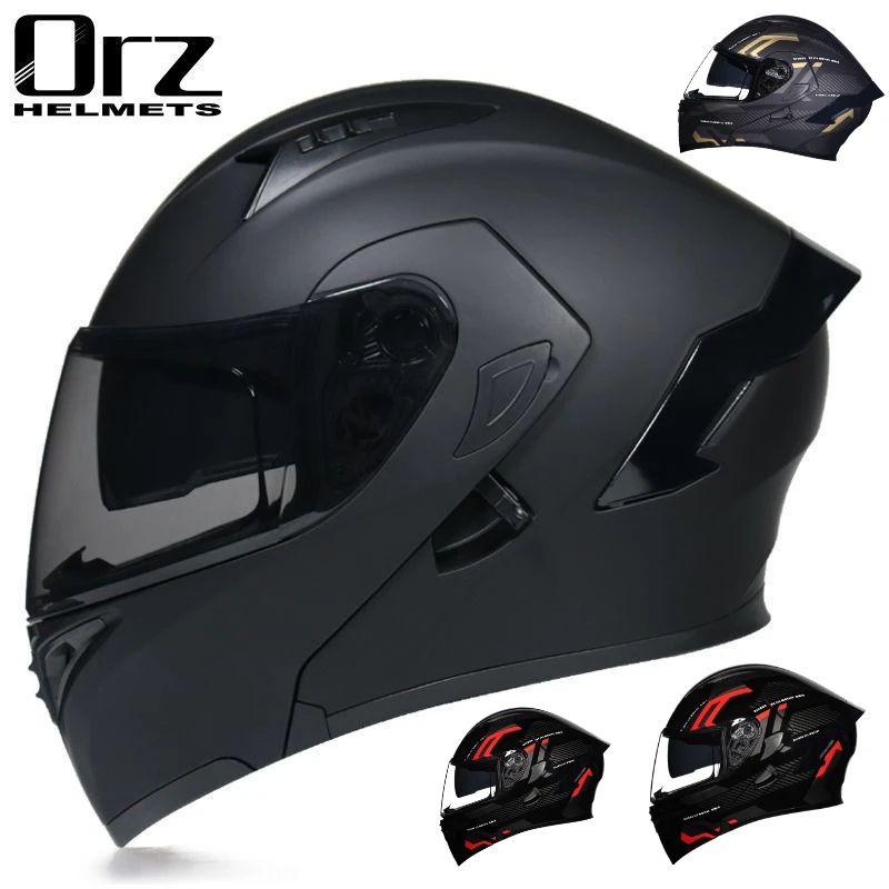 Casco Moto Orz Casco Doppio Specchio Casco Integrale Casco Ala Posteriore Cascos Para Moto Casco Moto Accessori Moto