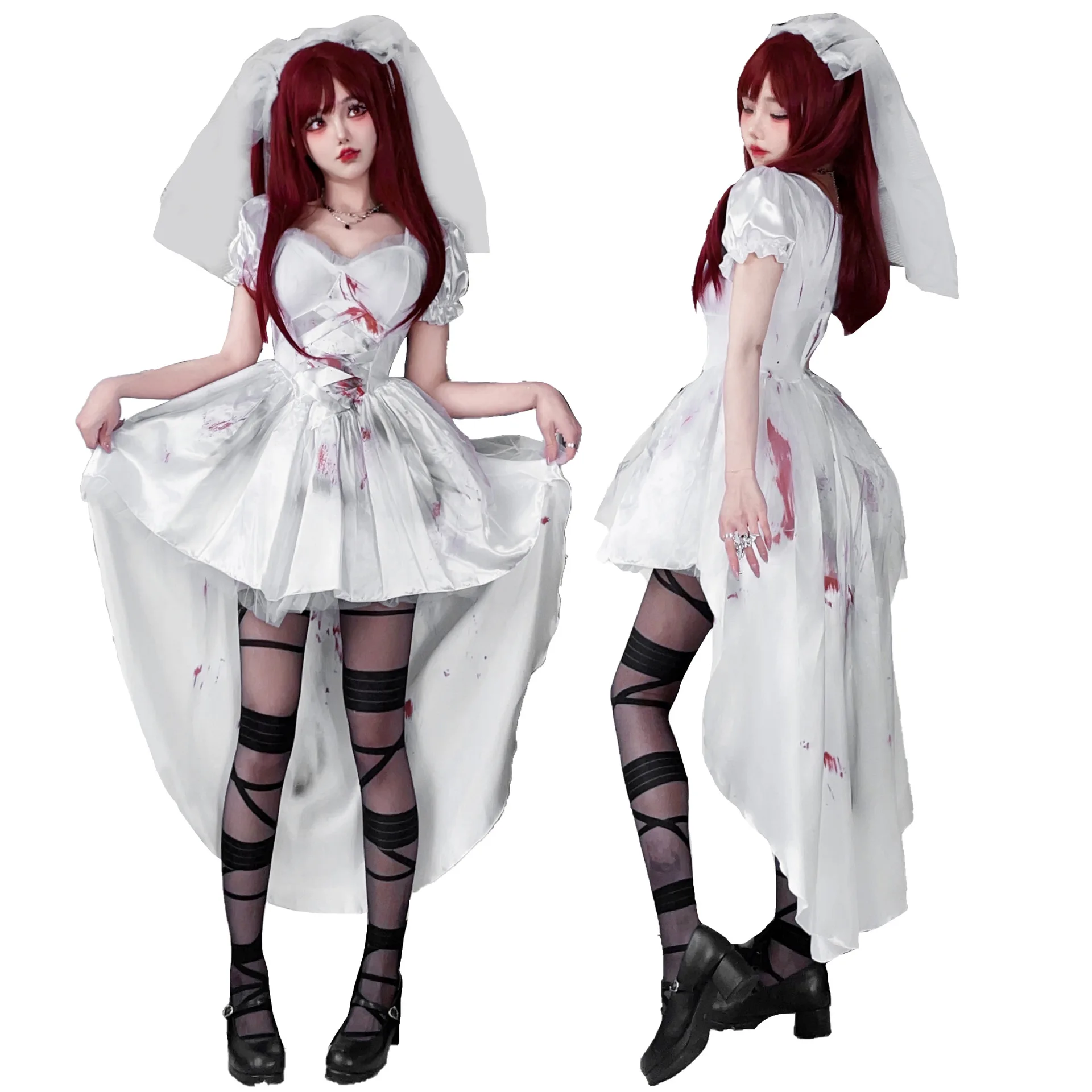 American Dark Gothic Halloween Costumes Adult Witch Costume Tuxedo Vampire Bride Performance Dresses