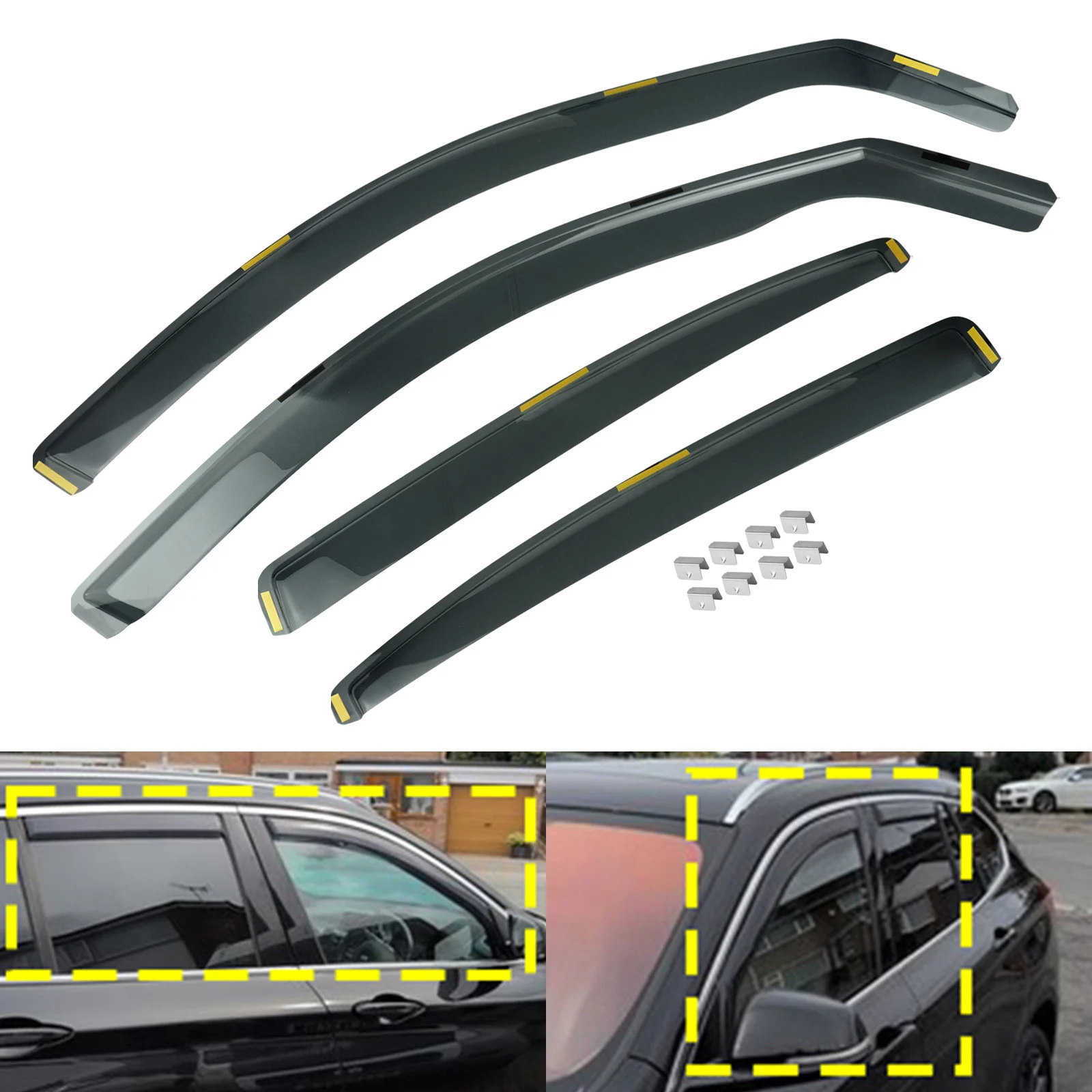 4 Stuks Tint Doorschijnend Auto Venster Wind Regen Zon Deflectors Protector Guard Vel Voor Bmw 3 Serie E90 Saloon 2005-2012
