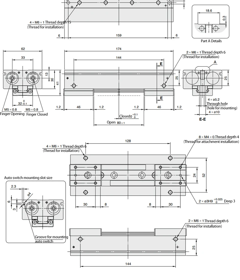MHF2-8D MHF2-10D MHF2-12D MHF2-16D MHF2-20D Niederprofil-Luft-Parallelgreifer Pneumatischer Zylinder Pneumatischer Greifer – Detail 21