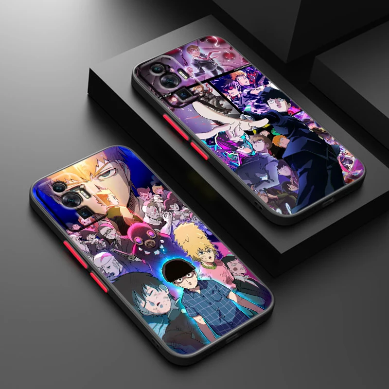 Japanese Anime Mob Psycho 100 For Redmi 13C K60 K50 K40S K20 12C 11A 10X 10C 10A 9C 4G 5G NFC Plus Power Frosted Translucent