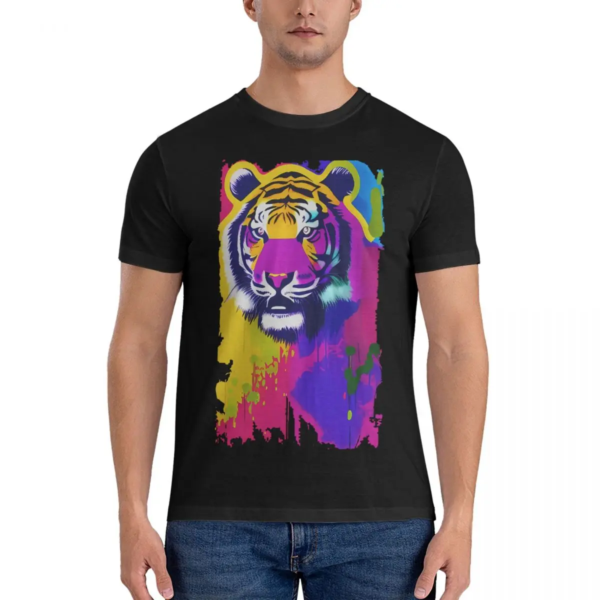 Bengal Tiger, Gallery, Men's T Shirt Arkane Funny Tee Shirt Short Sleeve Round Neck T-Shirts 100% Cotton Printing Clothing