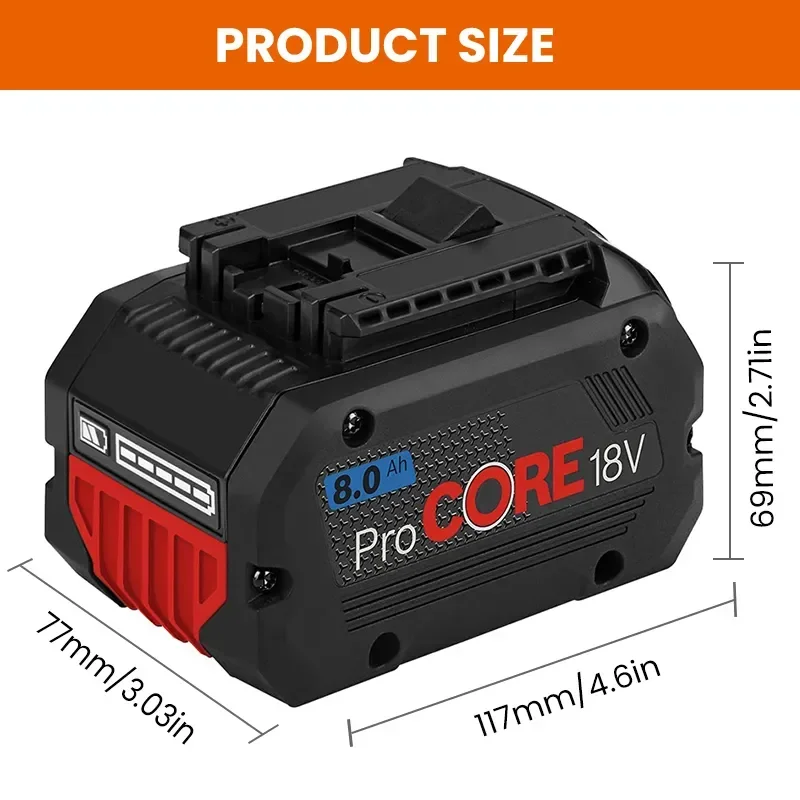 10000mAh for Bosch Professional 18V Cordless System ProCORE18V BAT609 BAT609G BAT618 BAT618G 21700 Cell Technology