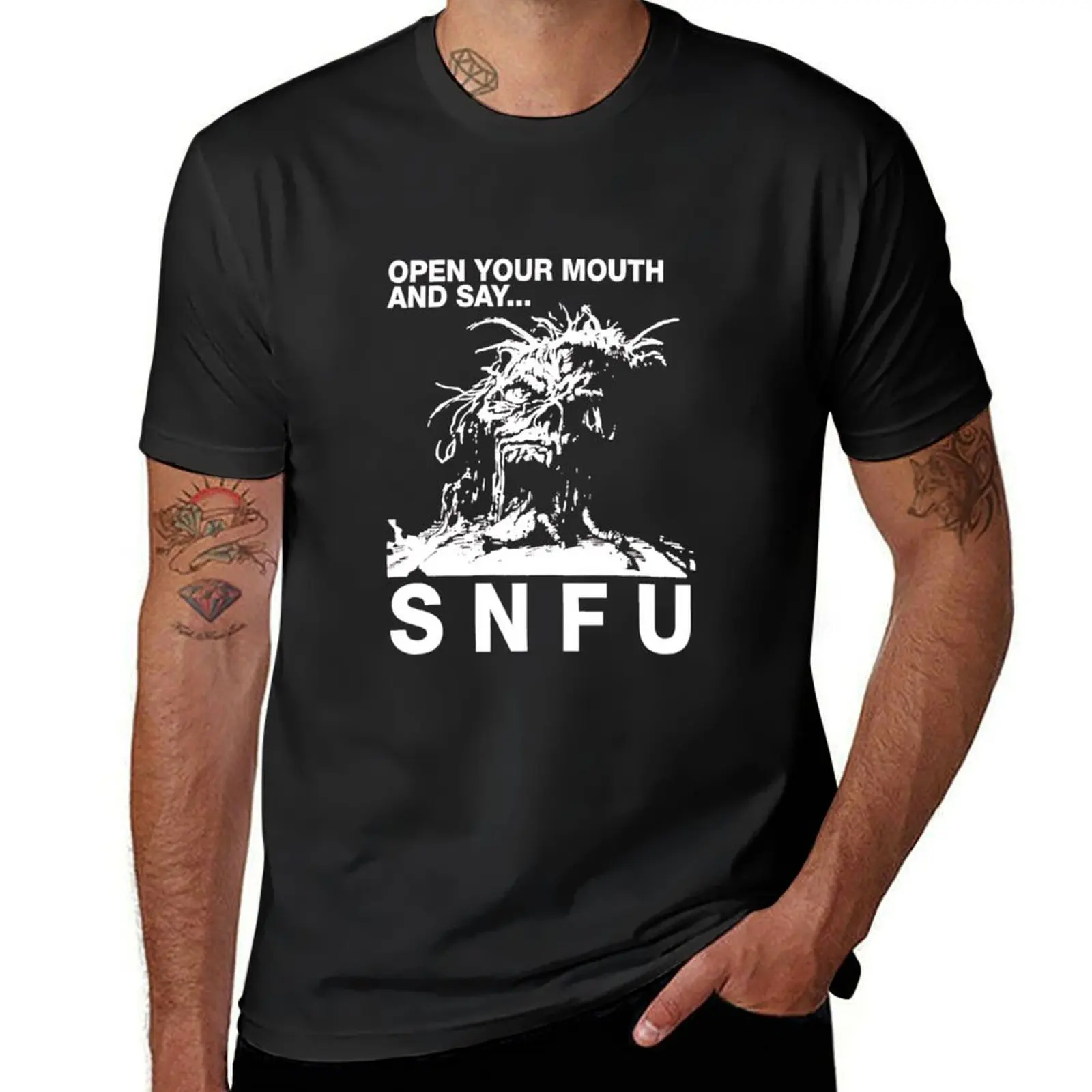 

SNFU Open Your Mouth T-Shirt hippie clothes aesthetic clothes plus sizes blanks Men's cotton t-shirt