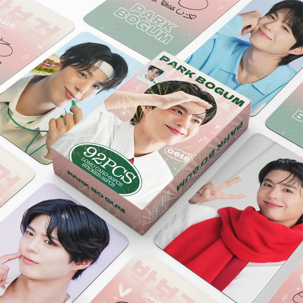 92Pcs Korean Hot Ido Lomo Cards Set 60 HD Portrait Photocards 32 Mini Stickers Korean Actor Photo Card Pack Fans Collection Gift