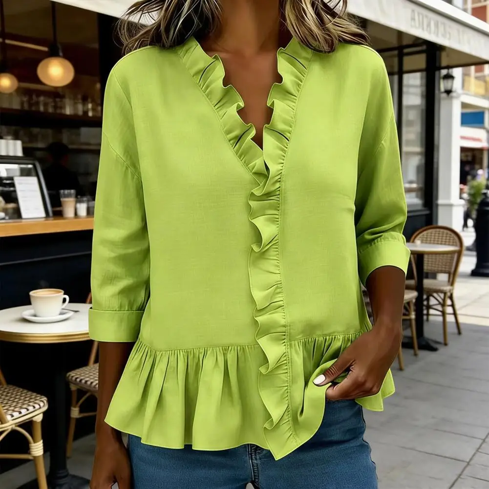

Breathable Women Tops Women Tops Women’s Shirt with Stand Collar Mid-length Long Sleeve Top Breathable Loose Fit for Wear