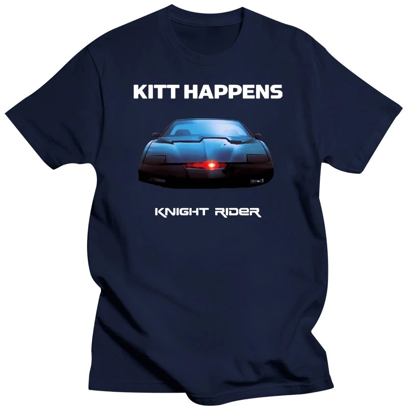 Knight Rider Kitt Happens Funny Muscle Car 80'S Action Tv Show New Black T-Shirt High Quality Tee Shirt