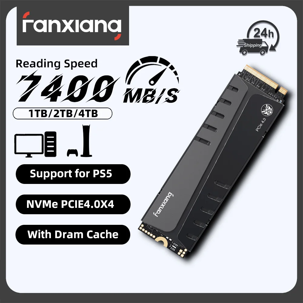 Fanxiang S770 M.2 SSD NVMe 7300 MB/s 1TB 2TB 4TB PCIe4.0x4 M.2 2280 Unità a stato solido interna per PS5 Desktop PC SSD Disco rigido