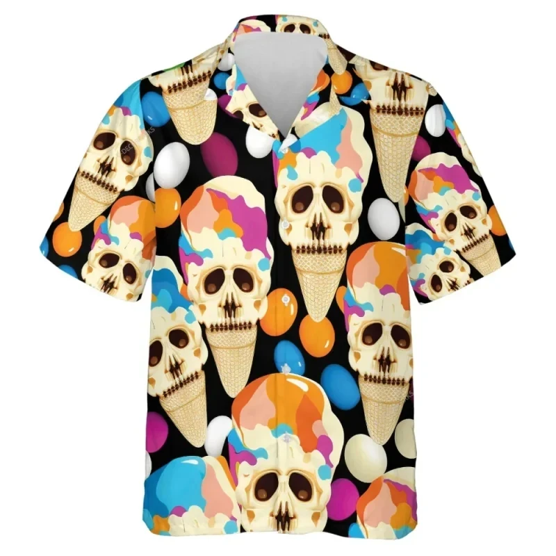 Camisetas de manga corta con estampado 3D para hombre, camisa transpirable con estampado de polos, a la moda, para fiesta en la playa, Verano