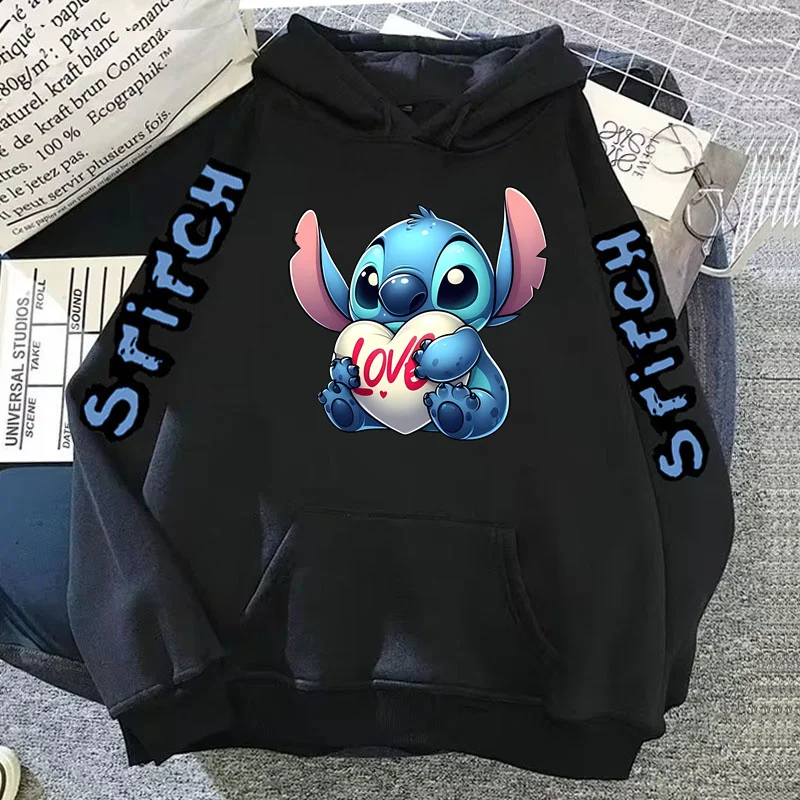 Sudaderas con capucha de marca de lujo para mujer, chaquetas Harajuku de Lilo y Stitch de Disney, suéteres de invierno de moda japonesa, sudaderas cálidas para mujer
