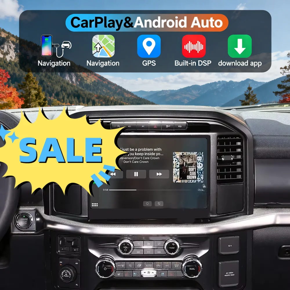 

13.3-дюймовый автомобильный мультимедийный радиоприемник для Ford F-150 2022-2024 с Sync4, CarPlay, GPS-навигацией и Android 13