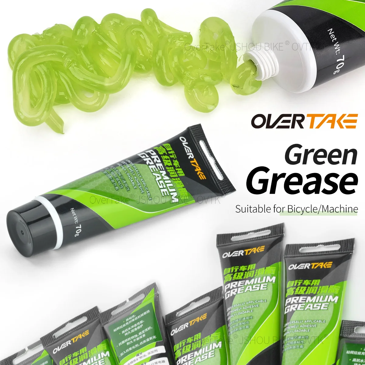 JSHOUBIKE Bicycle Grease 70/140/350g Green Applesauce Grease Gun set MTB Motor Hub Lubricant for SHIMANO SRAM Bike Accessories